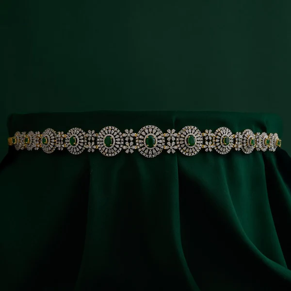 White Gold Diamond Replica Stone Work Hipbelt
